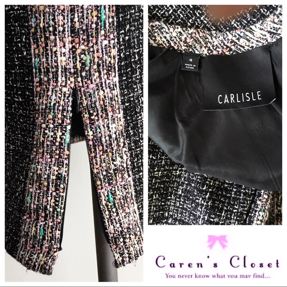 Carlisle Black Tweed Shift Mini Dress - Picture 7 of 8
